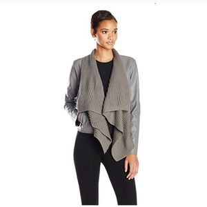 Cute drape front leather jacket